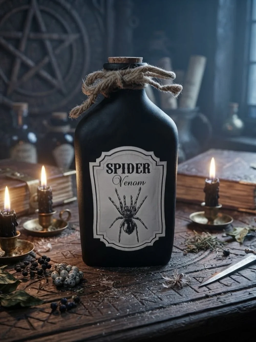 Spider Venom Decorative Bottle - Black -